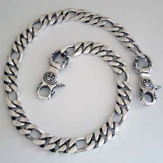 HUGE CLASSSIC MEN WALLET CHAIN 2 CLASP .925 STERLING SILVER 25  