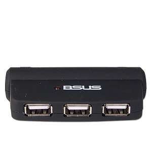  3 Port USB Hub with PS/2 Mouse & Keyboard Ports (Black 