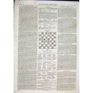  11 Pages Chess Problems & Solutions Old Print 1864