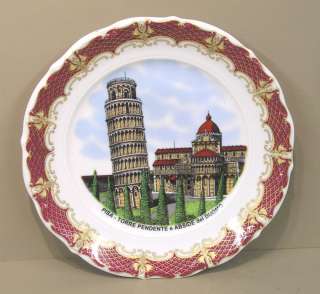 Italian souvenir plate Leaning Tower of Pisa + Church  