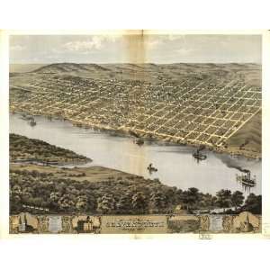   city of Leavenworth, Kansas 1869. Drawn by A. Ruger.