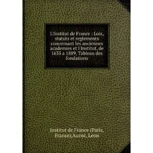  des fondations: France),Aucoc, Leon Institut de France (Paris: Books