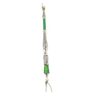  Torah Pointer with Jerusalem and Green Floral Pattern in 