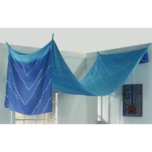  Tie Dye Blue Cotton Chevron Bed Canopy: Home & Kitchen