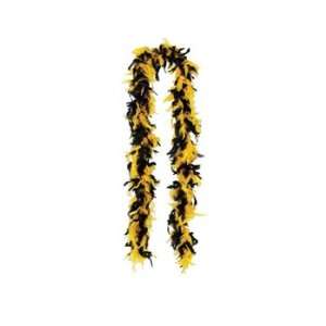  Fancy Feather Boa (black & golden yellow) Party Accessory 