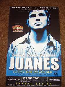 JUANES PROMO Concert Gig TOUR Poster 2003 New Mexico  