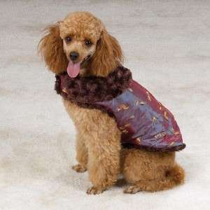 LARGE Dog Fancy Satin Fur Coat Jacket Purple L NEW   