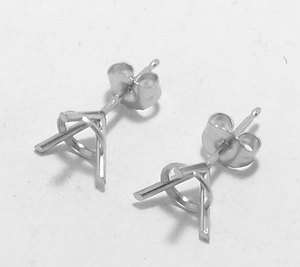   Earrings Settings Mountings 14K White Gold Friction Backing  