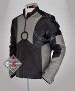 Tony Stark Iron Man 2 Black and Grey Leather Jacket  