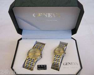 NIB His and Hers GENEVA Watch Set, Two Tone Band  