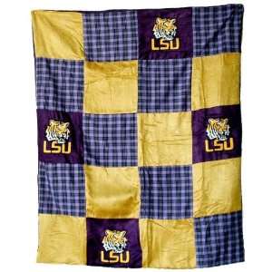   LSU Tigers Louisiana State Patchwork Quilt Blanket: Sports & Outdoors