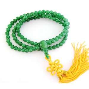  6mm 108 Rice Green Stone Beads Buddhist Prayer Rosary Mala 
