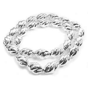    Hollow Twisted Sterling Silver Oval Link 20 Necklace: Jewelry