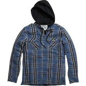   Racing Bring It Long Sleeve Hooded Flannel Shirt   Small/Sulphur Blue