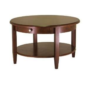  Concord Round Coffee Table with Drawer and Shelf: Home 