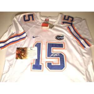  Tim Tebow Autographed Florida Gators Authentic White Nike Jersey 