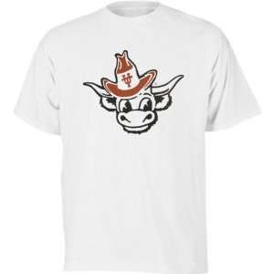  Texas Longhorns White Bevo Head T Shirt: Sports & Outdoors