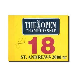 Tiger Woods Autographed 2000 British Open Pin Flag   Unframed (UDA 