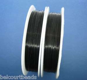 38 Black Nylon Coated Steel Beading Tigertail Wire  