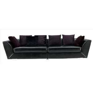   Furniture  VIG  Modern Black Crocodile Leather Sofa