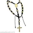 GOLD COLOR SET BALLS ROSARY WITH CROSS AND SANTA MARIA WITH CRYSTALS 