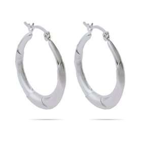  Biancas Subtly Textured 1 Inch Round Hoop Earrings: Eves 