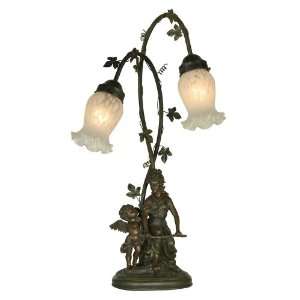 Cherub Angel and Maiden Accent Table Lamp