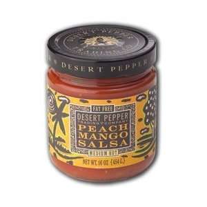 Desert Pepper, Mango Peach Salsa Medium, 16 Ounce Jar  