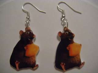 Cartoon Rat holding cheese earrings ratatouille jewelry  