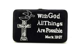 Black Western With God Cross Bible Verse Handbag Wallet  