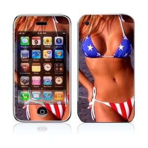   Apple iPhone 3G Decal Skin Sticker   US Flag Bikini 