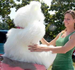 Giant Fuzzy White Teddy Bear 3 Foot Big Plush   Made in the USA 