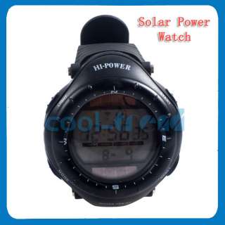 New Sport Digital LED Time Waterproof Wrist Alarm Solar Power Stop 