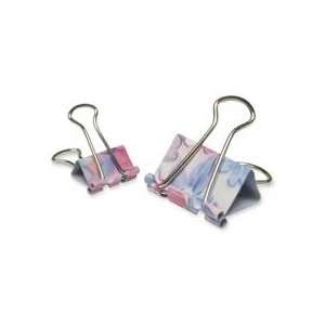  Baumgartens Products   Binder Clips, Pink Potpourri Design 