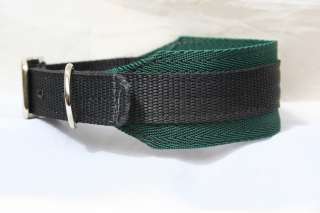 Strong Equine Standard Webbing Dog Collar 12 18 Green/Black Greyhound 