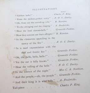 THE BELLS Book EDGAR ALLAN POE Poetry Engravings 1881  