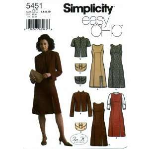 : Simplicity 5451 Sewing Pattern Misses Dress or Jumper Jacket Purse 