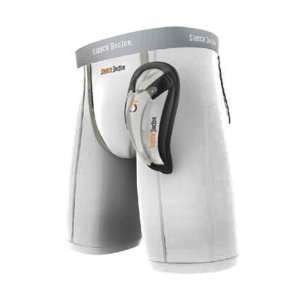  Shock Doctor Protective Compression Short W/ Cup WHITE 