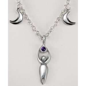An Outstanding Sterling Silver Triple Goddess Necklace Accented with 