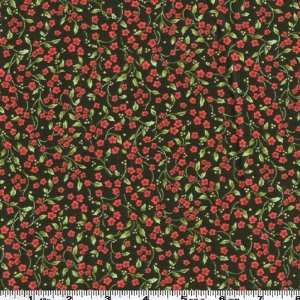   Christmas Calico Red/Black Fabric By The Yard Arts, Crafts & Sewing