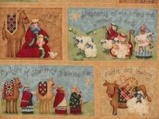 Flannel Religious Nativity Bethlehem Benartex Star of Wonder Quilt Top 
