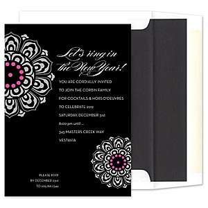 Black Medallion Invitation Holiday Invitations