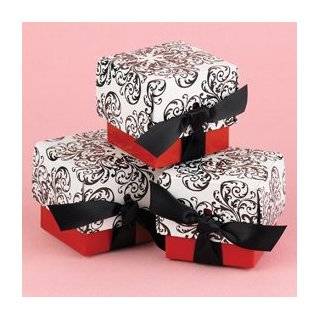   Reviews: Red, Black, and White Damask Wedding Favor Boxes Set of 25