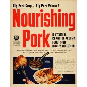  1949 Ad American Meat Institute Chicago Pork Chop Loin 