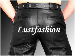Leather pants/leather trousers cargo style/mens pants  