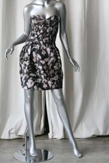 Beautiful, sweetheart strapless Brian Reyes dress with ghostly floral 