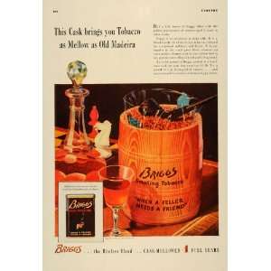   Ad Briggs Smoking Tobacco Cask Pipe Old Madeira   Original Print Ad