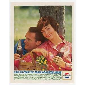  1963 Pepsi Pepsi Cola Think Young Picnic Print Ad
