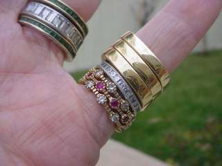   FRENCH CUT SAPPHIRE, RUBY, EMERALD, BANDS~~ SET INCLUDES ALL 3 BANDS