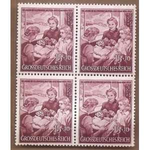  Stamp Germany Reich 10th Anniv. Mother And Child Aid Block 